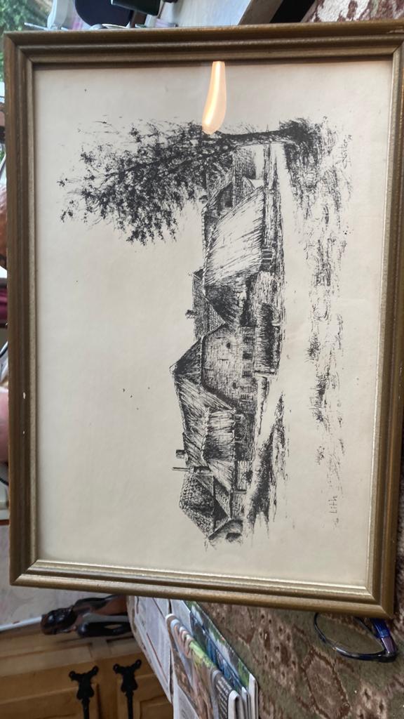 Pentekening Dorpsgezicht  te Lith. H Koster., Antiek en Kunst, Ophalen of Verzenden