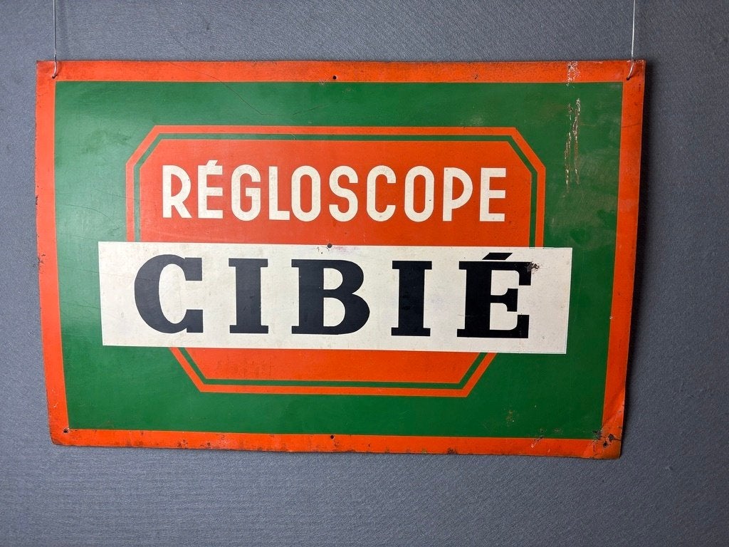 Oud originieel Cibie blikken reclamebord geen emaille 75x50, Reclamebord, Gebruikt, ., Ophalen of Verzenden