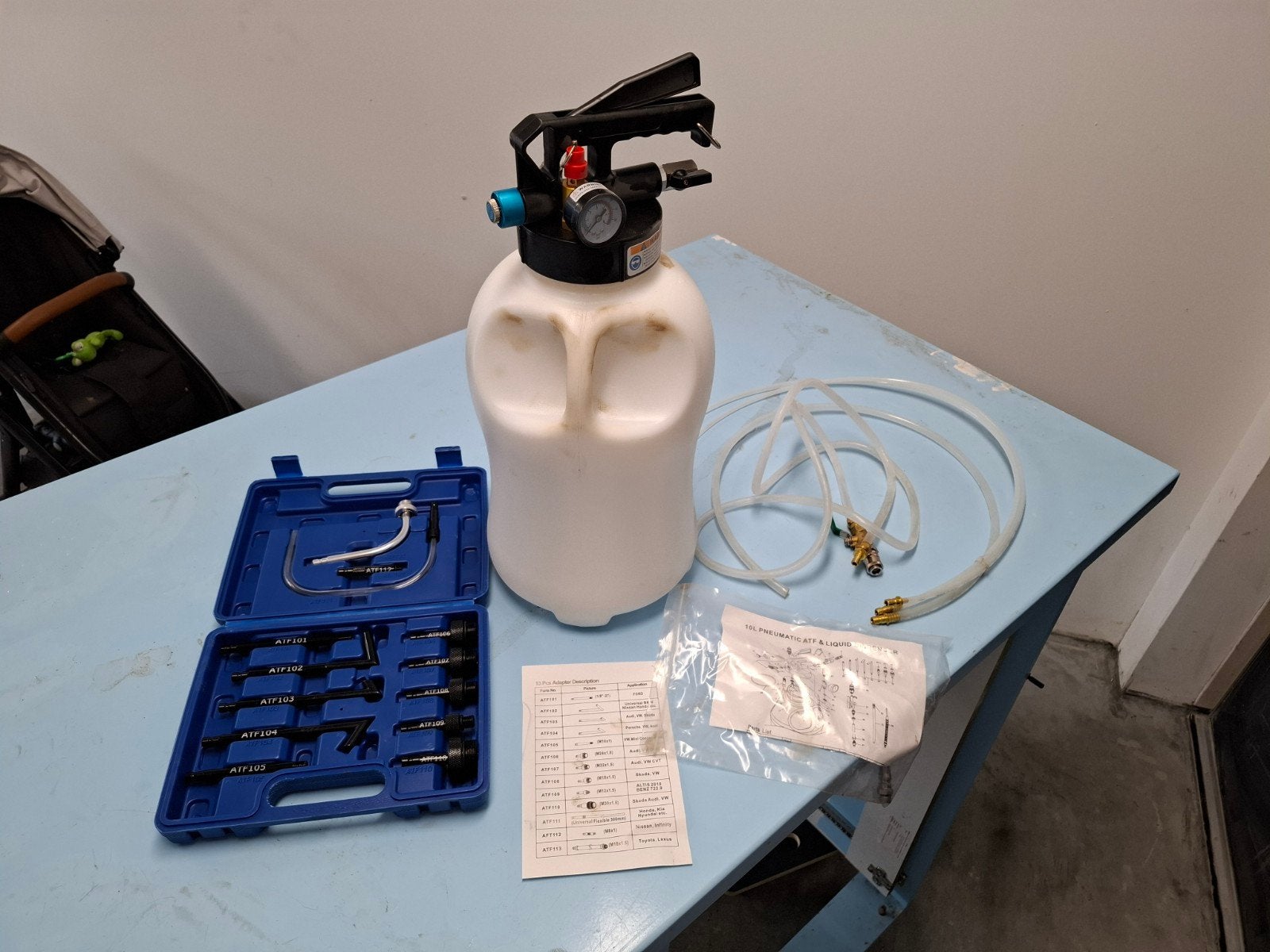 10L ATF Olie Vulpomp met 13 Adapters - Zo goed als nieuw, Auto diversen, Verzenden, Gebruikt