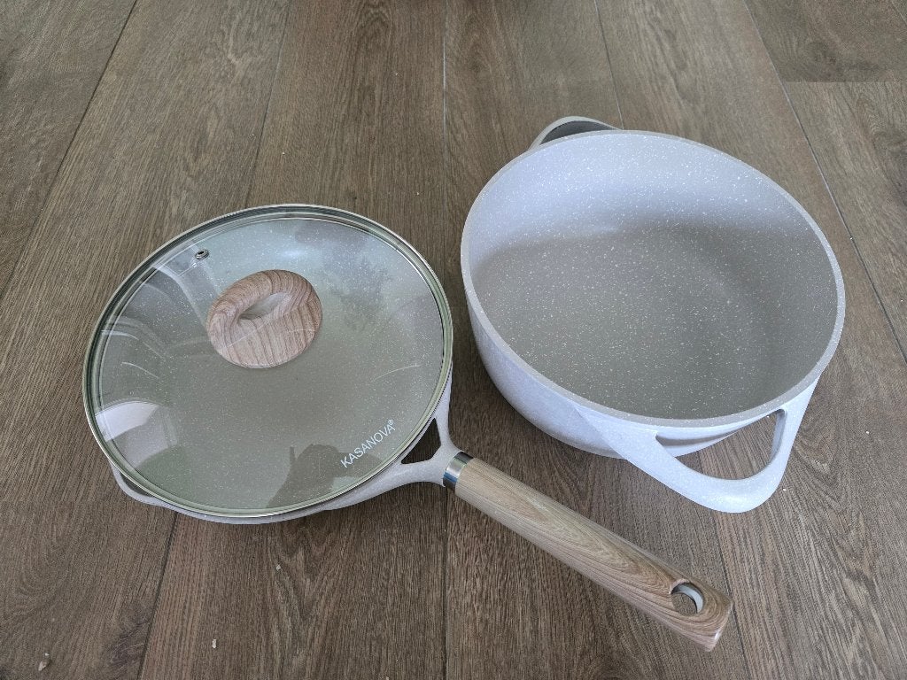 Kasanova pannen, Huis en Inrichting, Keuken | Potten en Pannen, Ophalen, Gebruikt, Met deksel, Pannenset