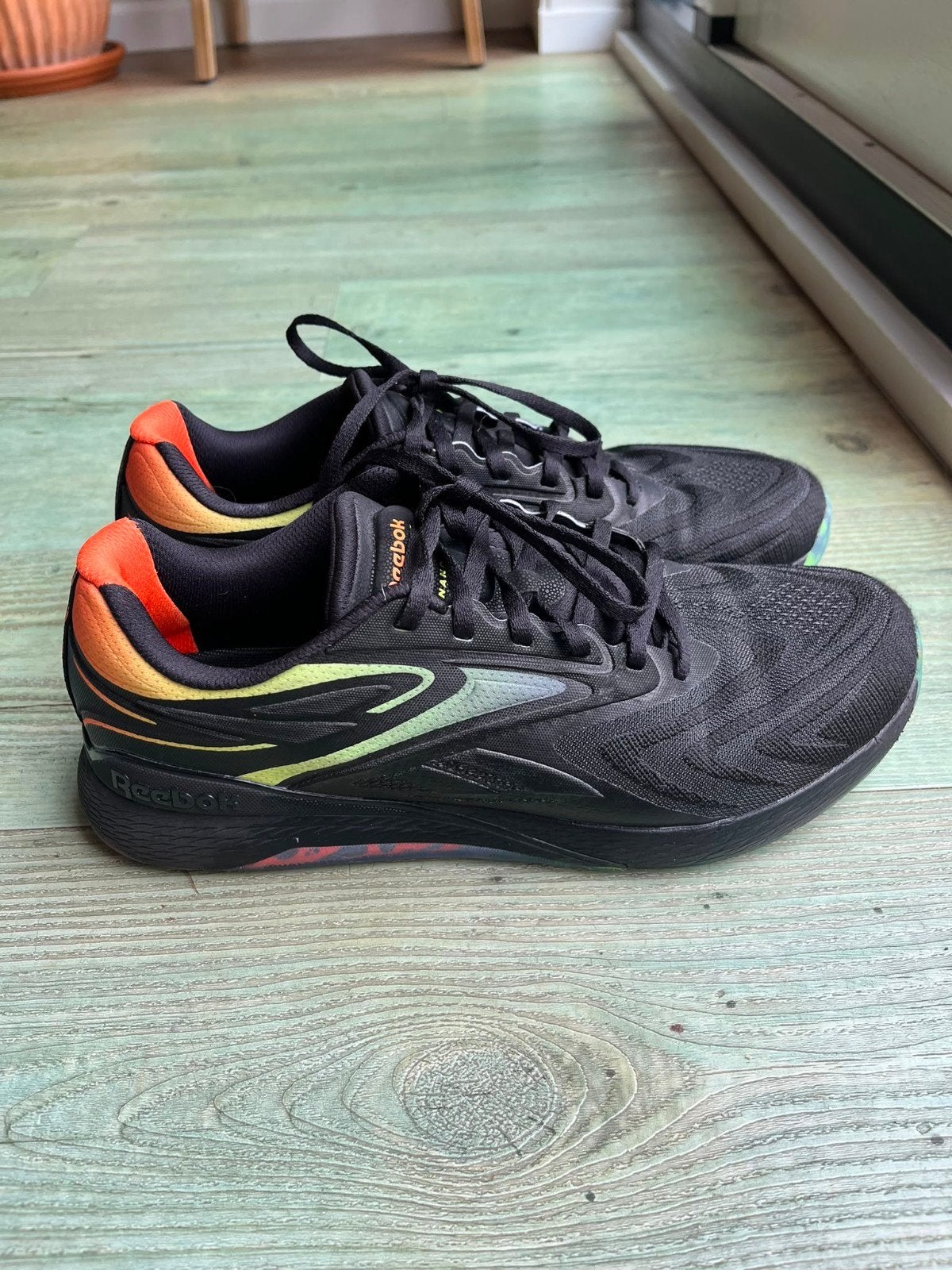 Reebok Nano X5 Sportschoenen maat 44 - Zwart/Oranje/Groen, Zwart, Ophalen of Verzenden, Reebok, Sneakers of Gympen