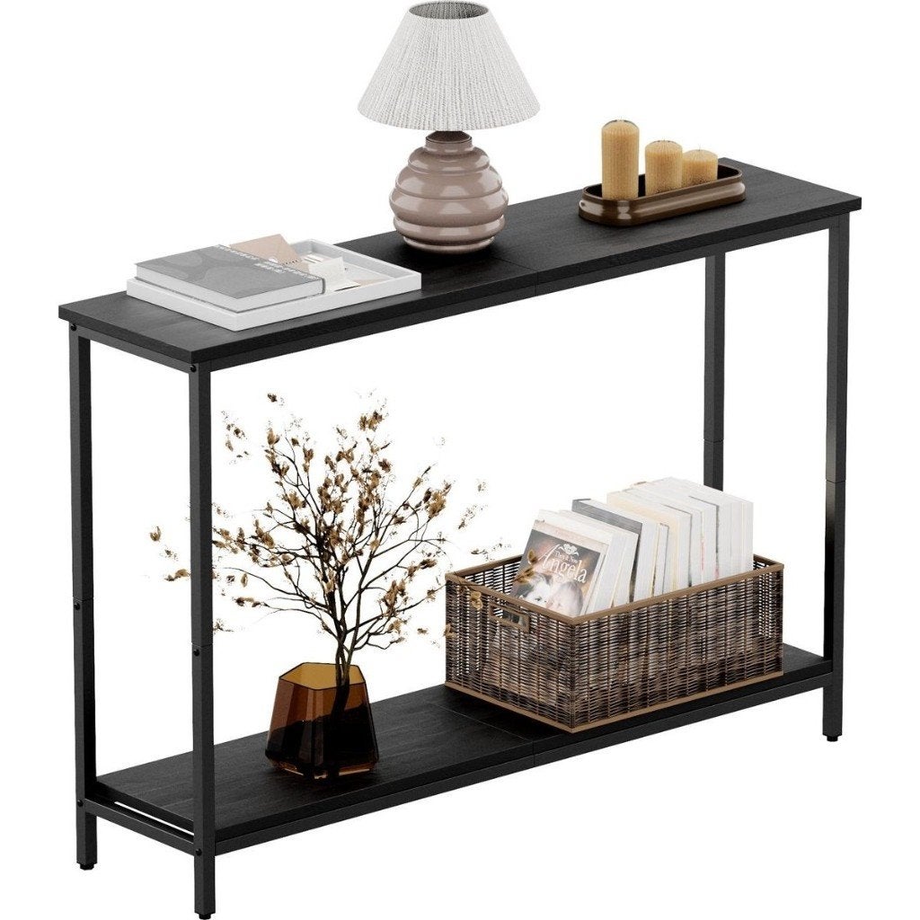 Sidetable - Wandtafel - Haltafel - 120x20x75cm-Zwart, 100 tot 150 cm, Ophalen of Verzenden, Zo goed als nieuw, Metaal