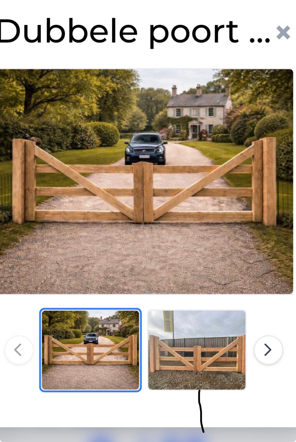 Dubbele Douglas poort 5.00m, Tuin en Terras, Tuinhekken en Hekwerk, Ophalen, Nieuw, Hout, Tuinhek