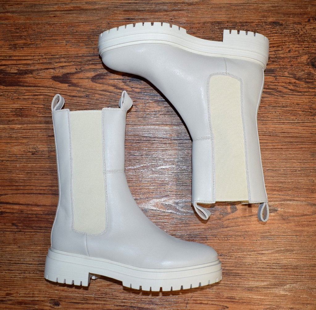 OMNIO - leren chelsea boots Leyton beige - maat 41, Beige, Lage of Enkellaarzen, Nieuw, Ophalen of Verzenden