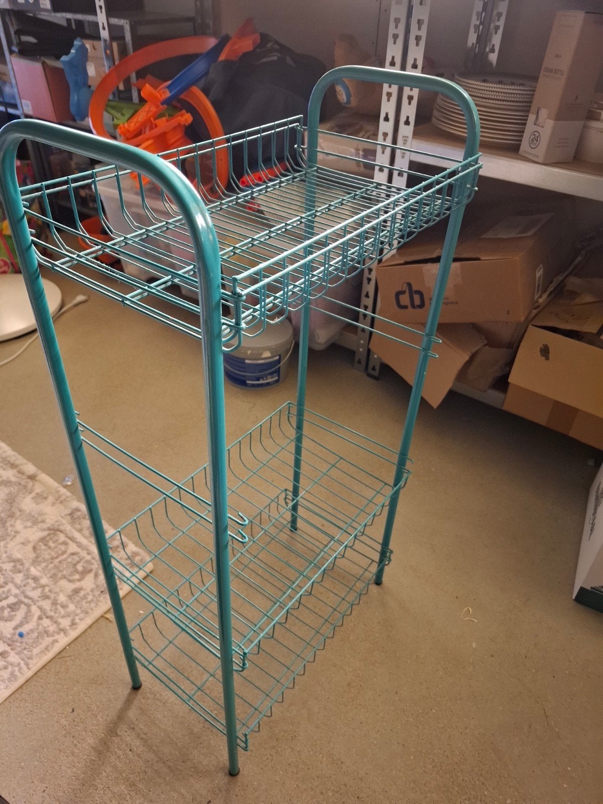 Turquoise afdruiprek met 3 lagen, Ophalen, Gebruikt