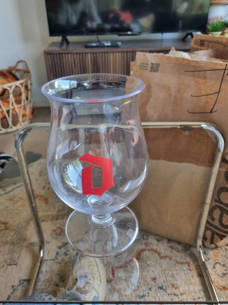 Duvel plastic glas, Verzamelen, Glas en Borrelglaasjes, Ophalen of Verzenden, Zo goed als nieuw, Bierglas