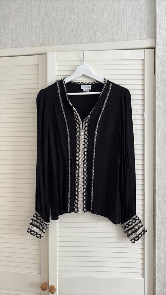 Cotton Club blouse maat S zgan, Kleding | Dames, Blouses en Tunieken, Ophalen of Verzenden, Zo goed als nieuw, Maat 36 (S), Zwart