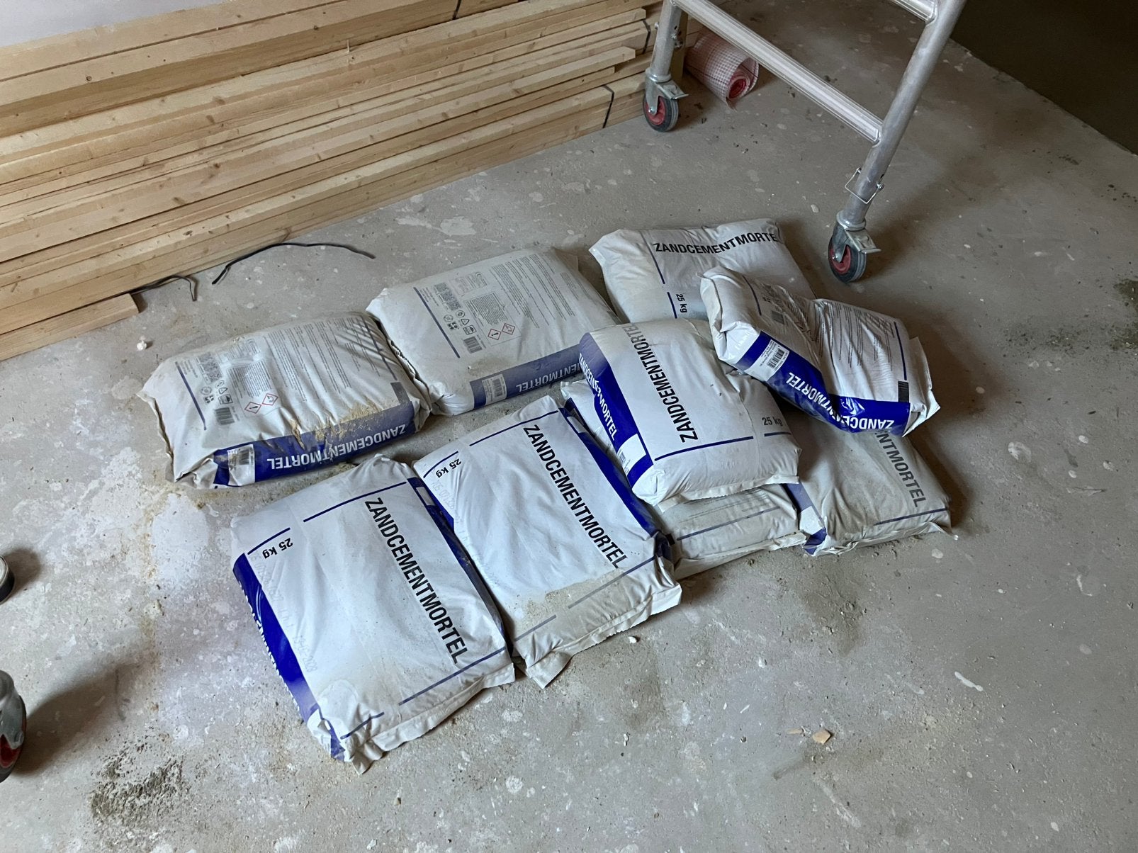 Zand cement mortel, Ophalen, Nieuw