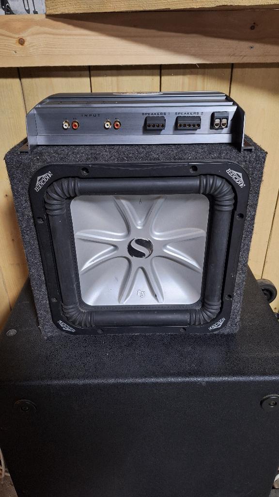 kicker subwoofer S12L5 solo baric incl versterker, Ophalen of Verzenden, Zo goed als nieuw