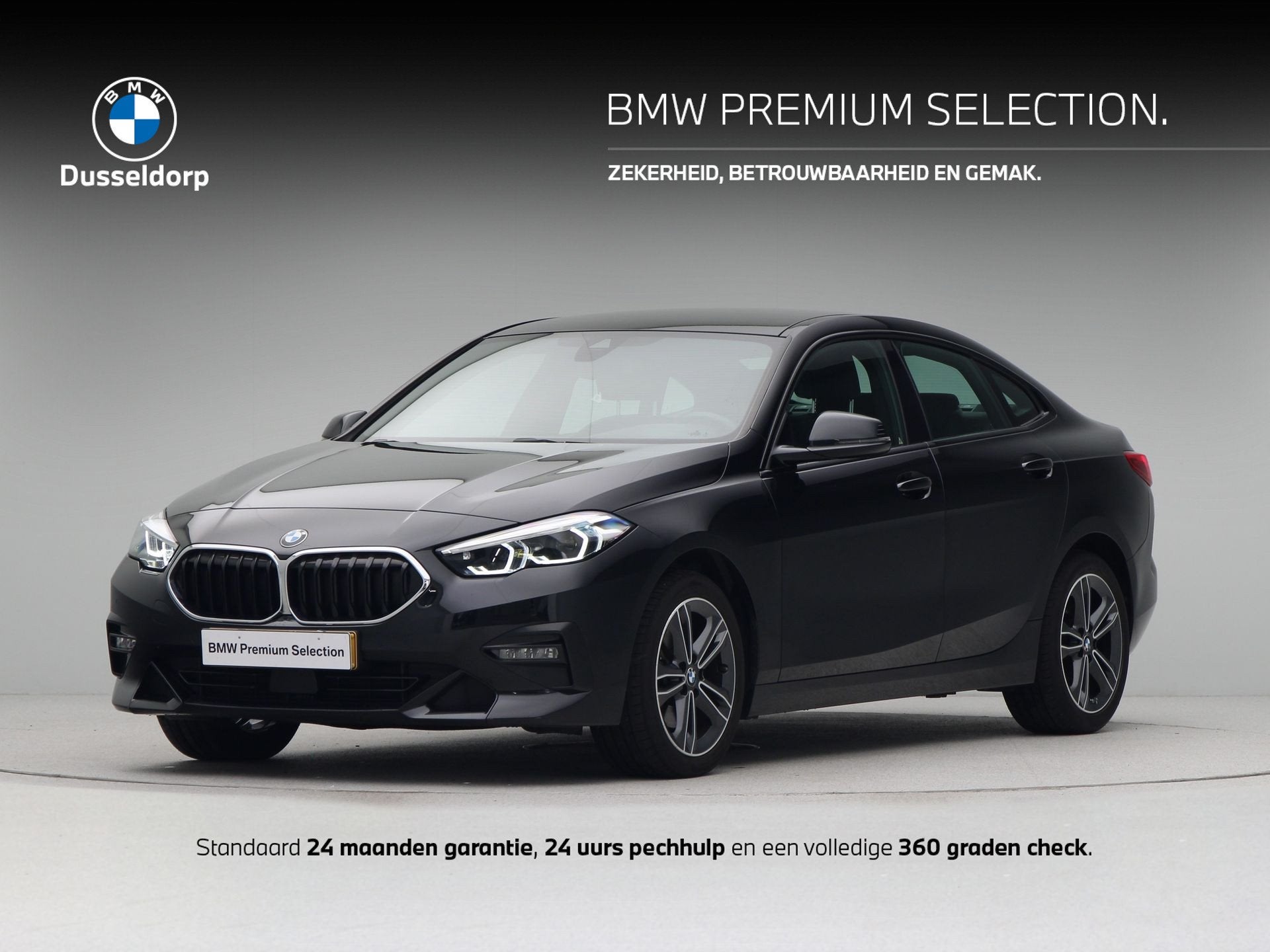 BMW 2 Serie 218i Gran Coupé Business Edition (bj 2021), Gebruikt, 1350 kg, Met garantie (alle), Zwart