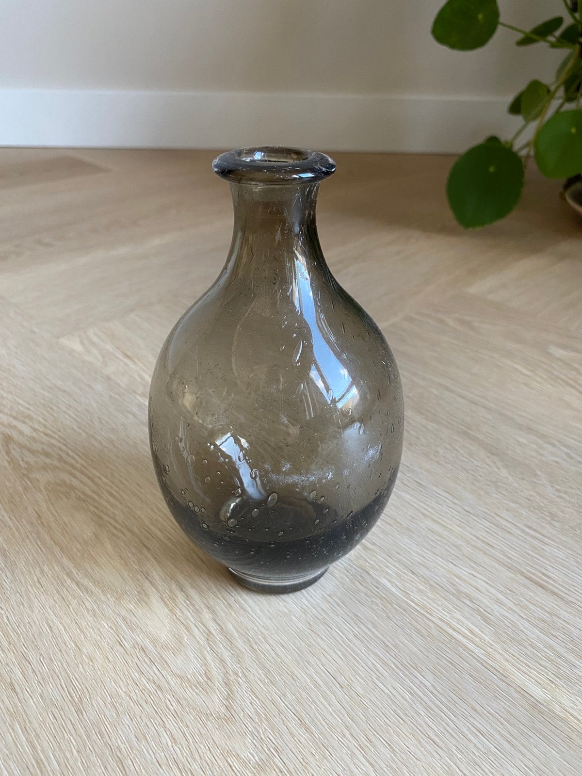 Glazen rookglas vaasje, Ophalen of Verzenden, Zo goed als nieuw, Zwart, Glas