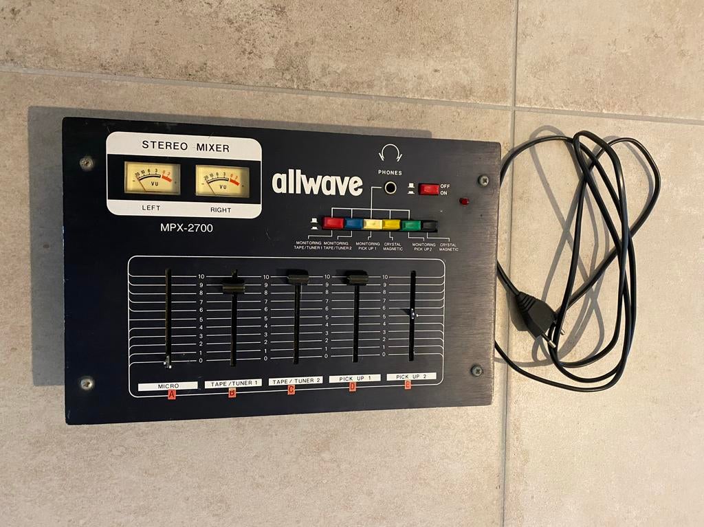 Allwave MPX-2700 Stereo Mixer - Vintage Audio, Ophalen of Verzenden, Gebruikt, Minder dan 5 kanalen, Microfooningang