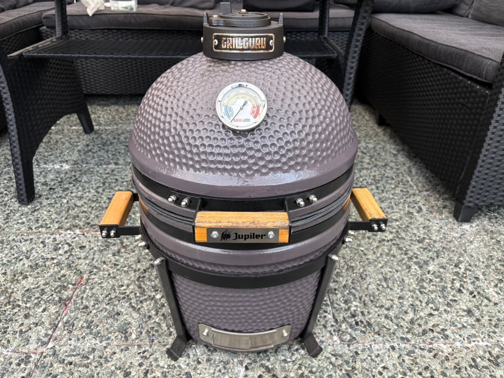 Grill Guru Compact Kamado BBQ Barbecue 15 inch 33cm Rooster, Ophalen, Gebruikt, Met accessoires