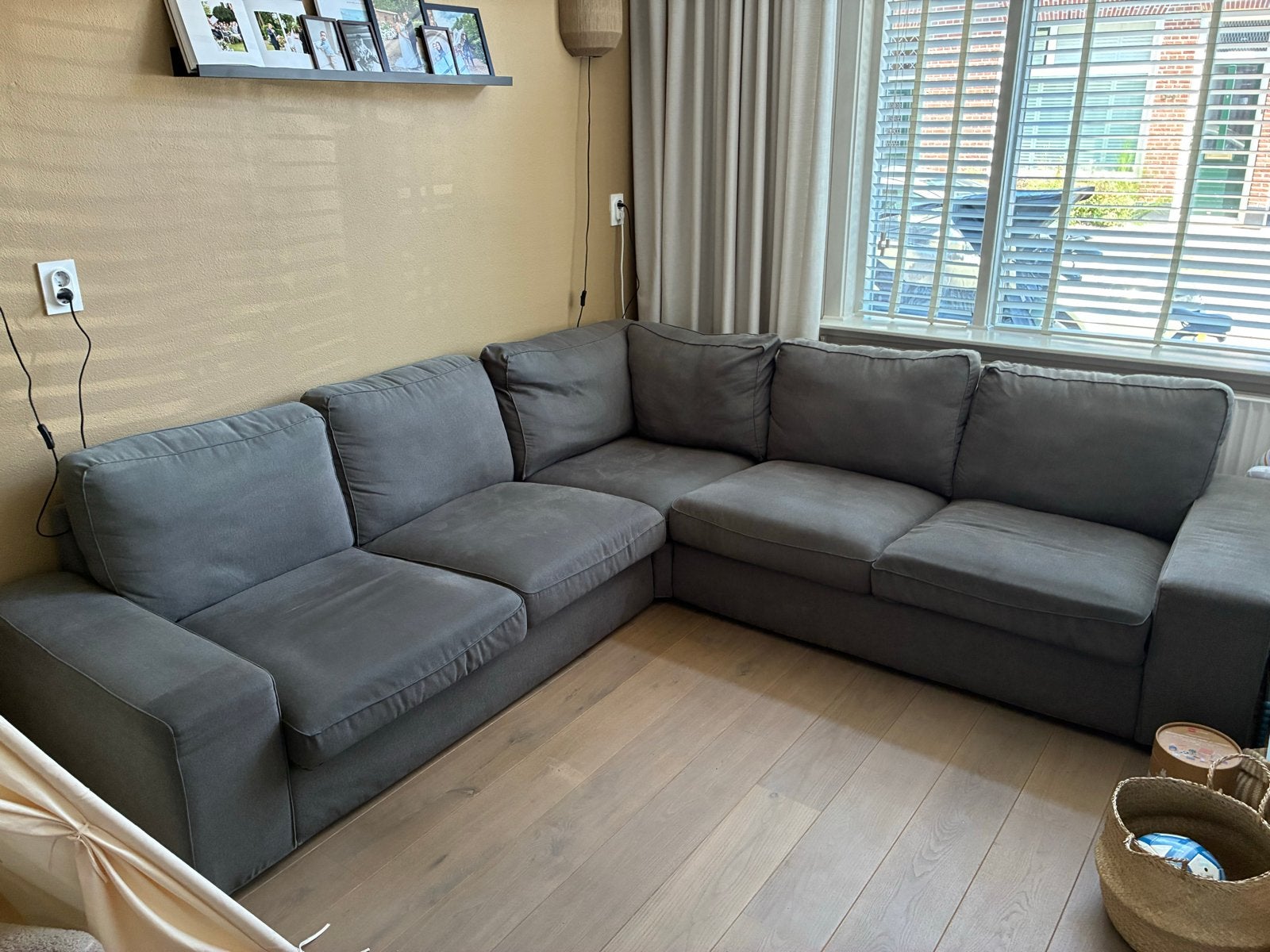 IKEA Kivik hoekbank Grijs - Goede staat, Ophalen, 250 tot 300 cm, 100 tot 125 cm, Hoekbank