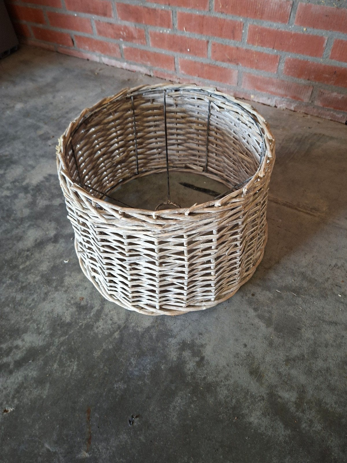 Rotan lampenkap, rond, diameter 35cm, Ophalen, Gebruikt, Rond, Natuurlijk materiaal