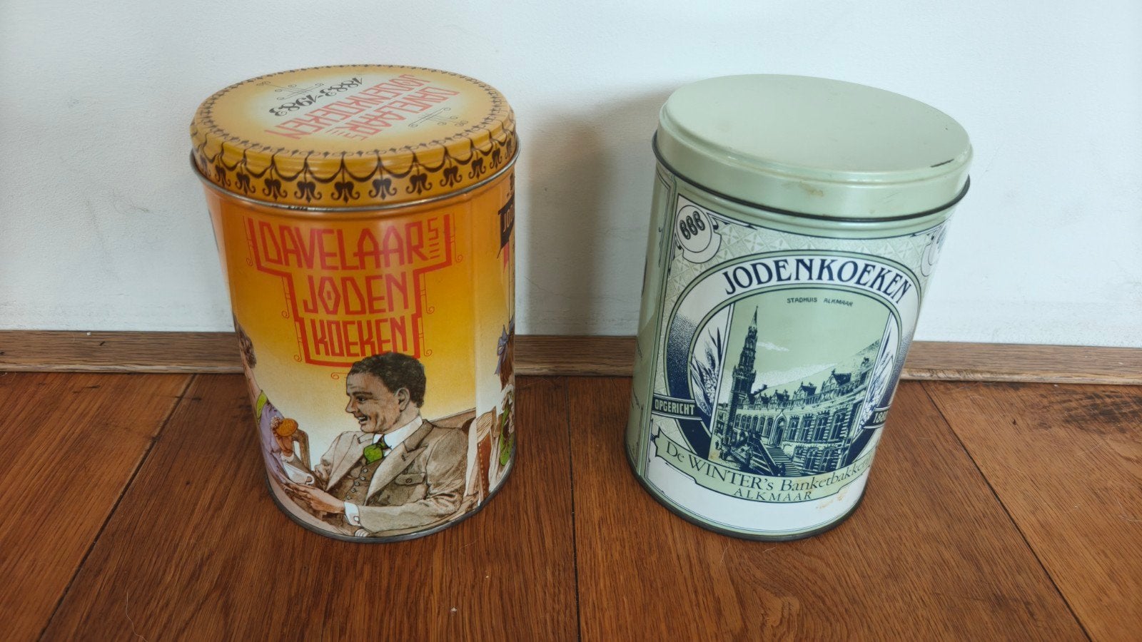 Vintage Davelaar en De Winter's Jodenkoeken blikken, Verzamelen, Ophalen of Verzenden