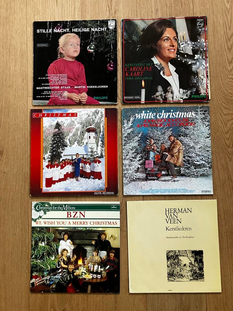 Vijf Kerst Elpees - Diverse Artiesten, Cd's en Dvd's, Complilatie, Ophalen, Gebruikt, 12 inch