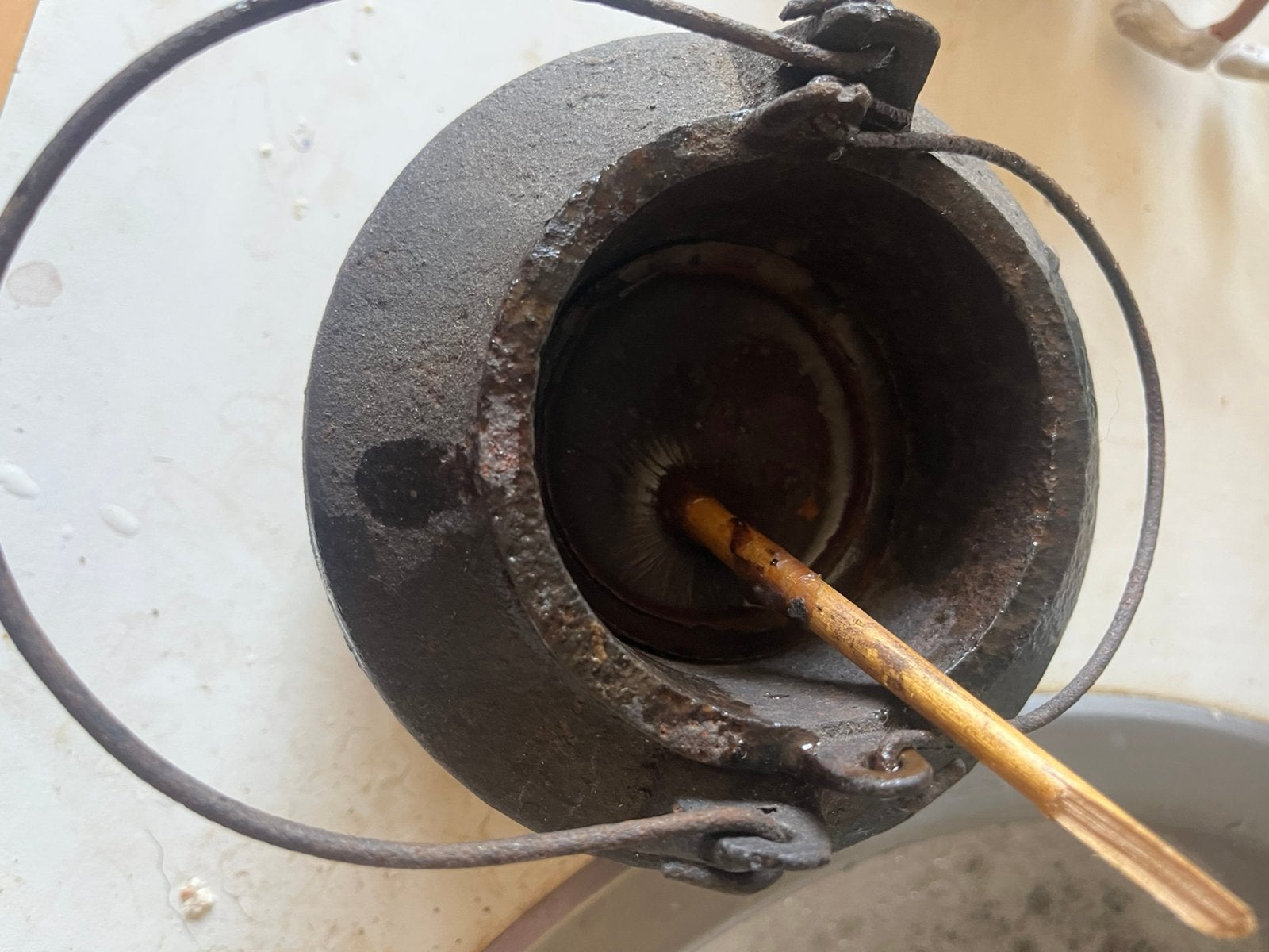 Antieke au bain marie pot, Ophalen of Verzenden