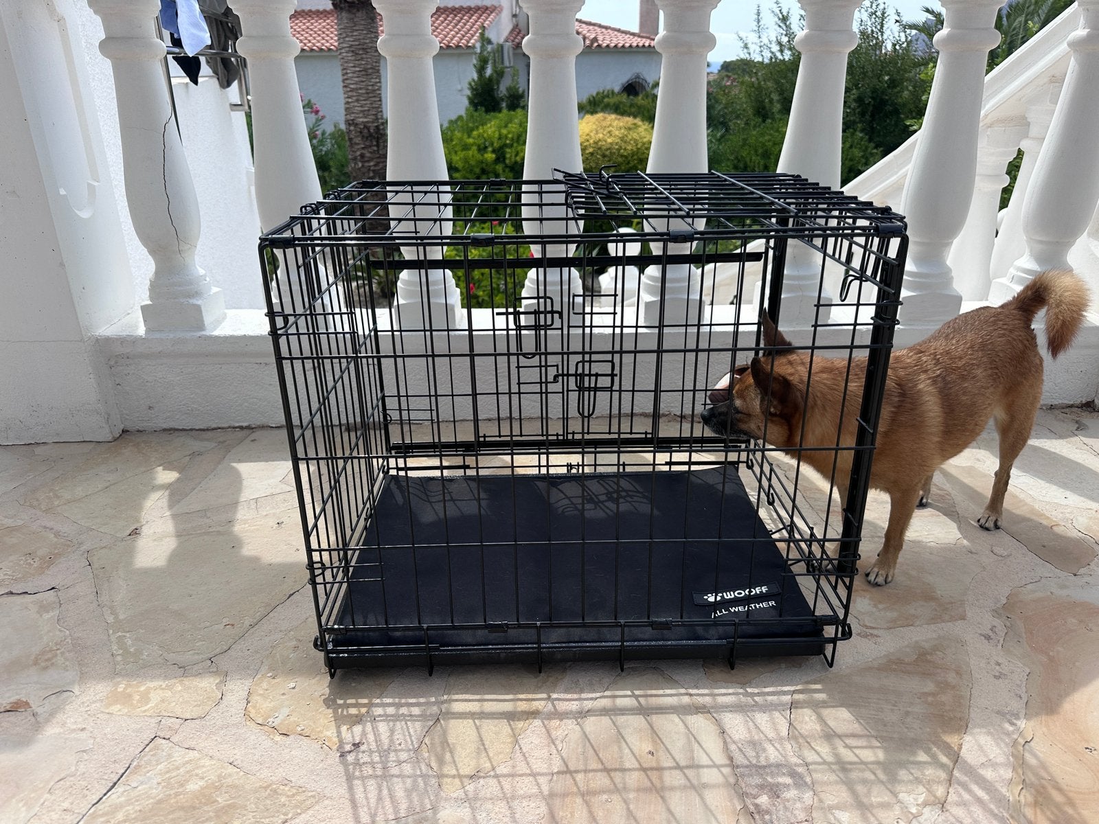 Hondenbench met matje en hoes voor kleine hond, Dieren en Toebehoren, Hondenbenches, Ophalen, Zo goed als nieuw