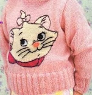 Marie - Aristocats - trui breipatroon, Ophalen of Verzenden, Zo goed als nieuw, Breien, Patroon of Boek