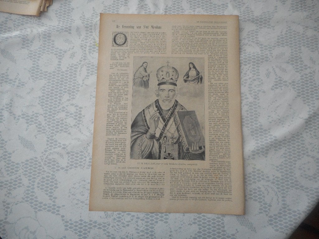Sint Nicolaas. De verering. 1912., Ophalen of Verzenden, Voor 1920, Knipsel(s)