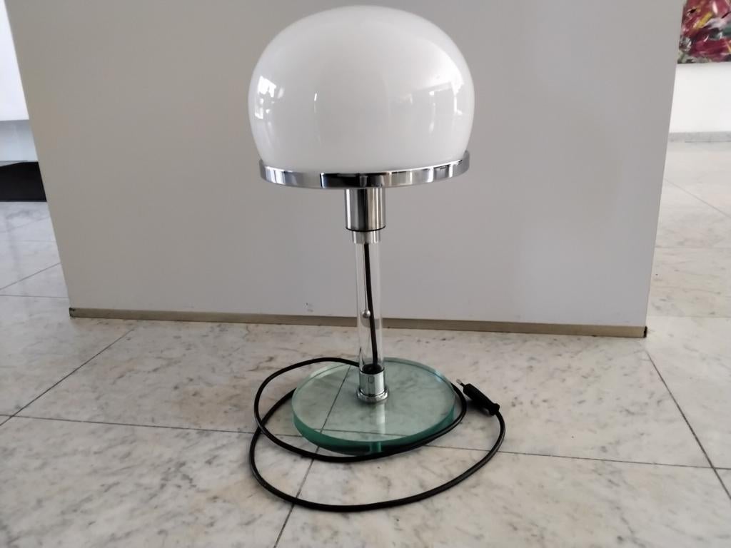 Vintage tafellamp in Wagenfeld stijl., Ophalen, Gebruikt