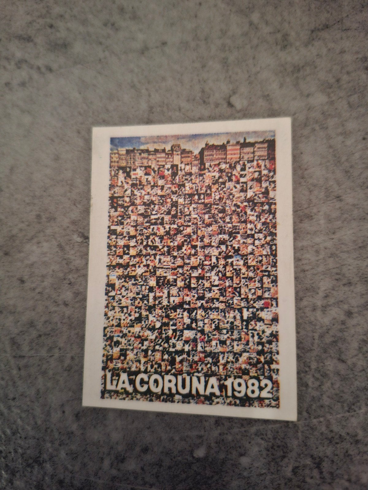 Panini sticker WK 82 Espana Introposter LA Coruna 1982., Ophalen of Verzenden, Zo goed als nieuw, Sticker