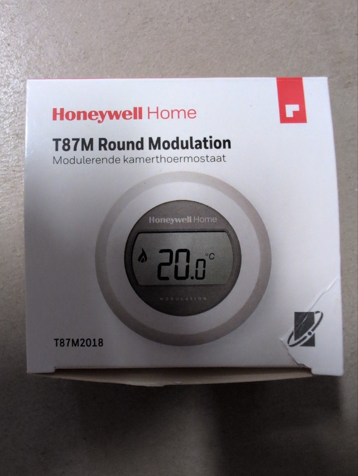 Honeywell Home T87M Round Modulation Thermostaat Nieuwstaat, Doe-het-zelf en Verbouw, Thermostaten, Ophalen of Verzenden, Zo goed als nieuw