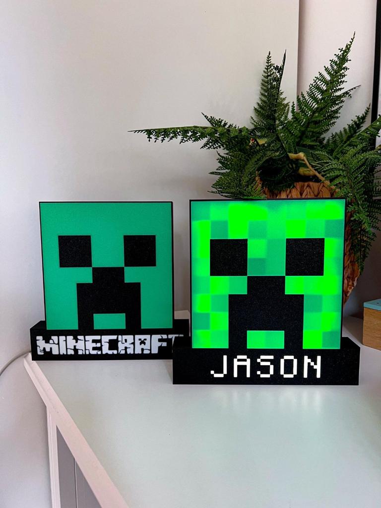 Minecraft Creeper Lichtbox, Huis en Inrichting, Woonaccessoires | Overige, Groen, Overige stijlen, Nieuw, Kunststof