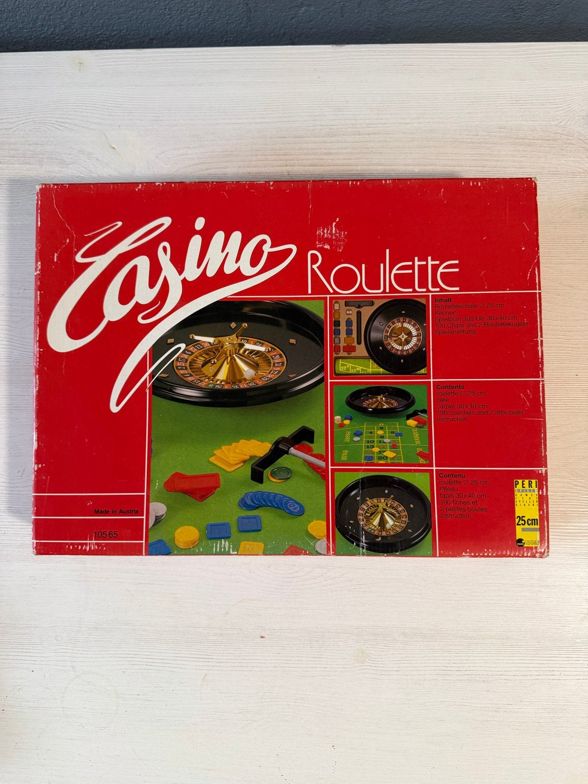 Vintage Casino Roulette Spel - Compleet met Mat en Fiches, Drie of vier spelers, Ophalen of Verzenden, Gebruikt