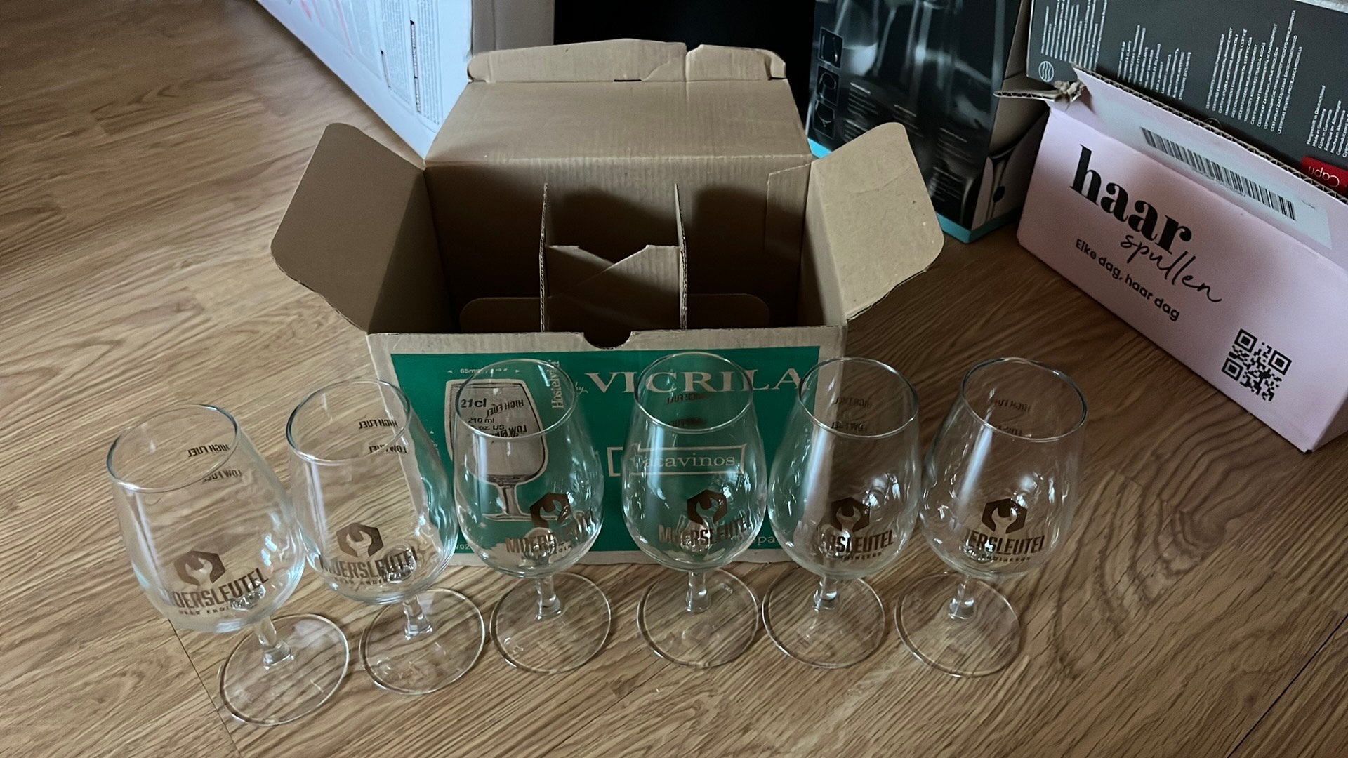 Moersleutel bierglazen, Ophalen of Verzenden, Nieuw, Bierglas