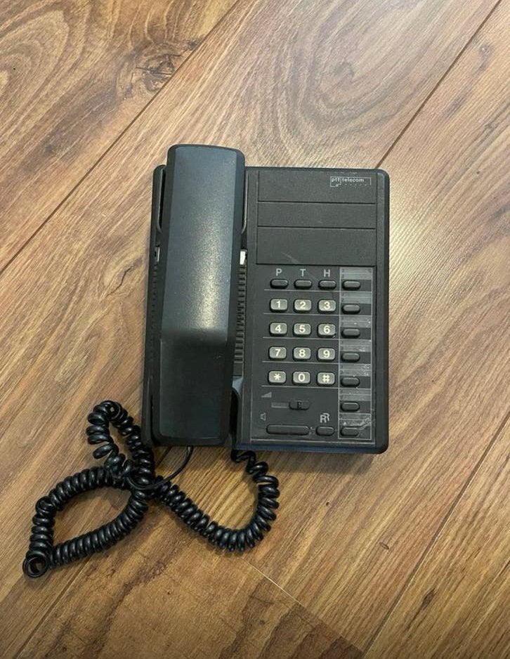 Vintage PTT Telecom Telefoon - Zwart, Druktoetsen, Telecommunicatie, Ophalen of Verzenden, Gebruikt