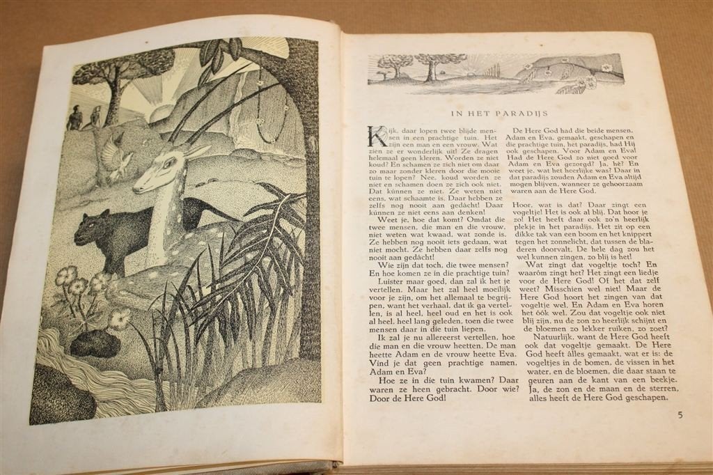 Kinderbijbel — Vintage met Illustraties, 382p 1952, Ophalen of Verzenden, Gelezen