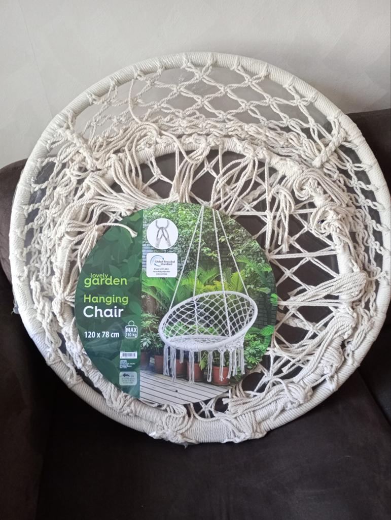 Nieuwe Lovely Garden Hangstoel - Macramé Stijl, Ophalen, Nieuw, Eenpersoons, Binnen