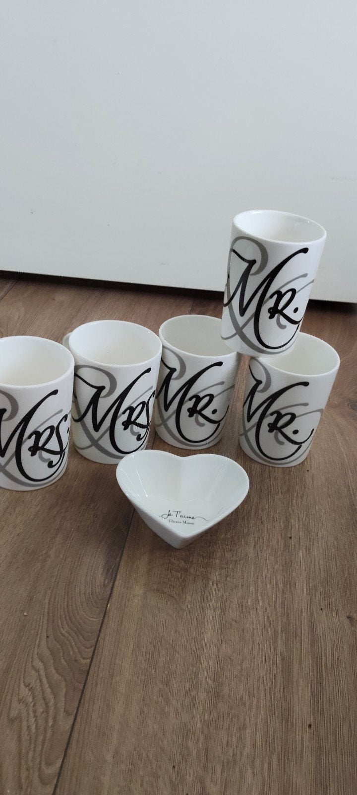 Rivièra Maison mokken, mr & mrs, Huis en Inrichting, Keuken | Servies, Gebruikt, Ophalen of Verzenden, Overige stijlen, Kop(pen) en/of Schotel(s)