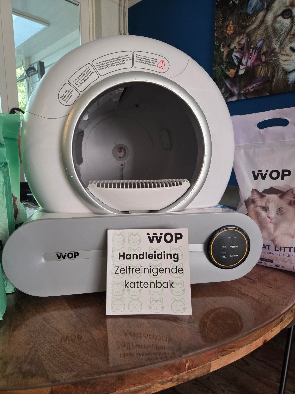 WOP zelfreinigende kattenbak met extra's, Ophalen, Zelfreinigend, Zo goed als nieuw, Gesloten