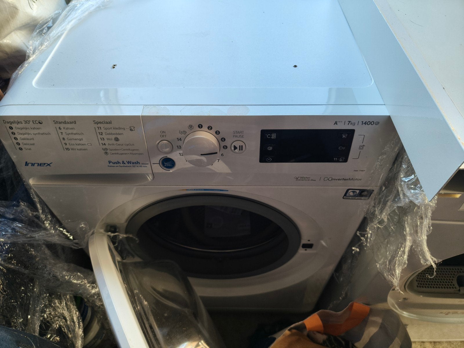 Indesit Innex Wasmachine A+++ 7kg 1400 toeren, Ophalen, Gebruikt, Voorlader, Energieklasse A of zuiniger