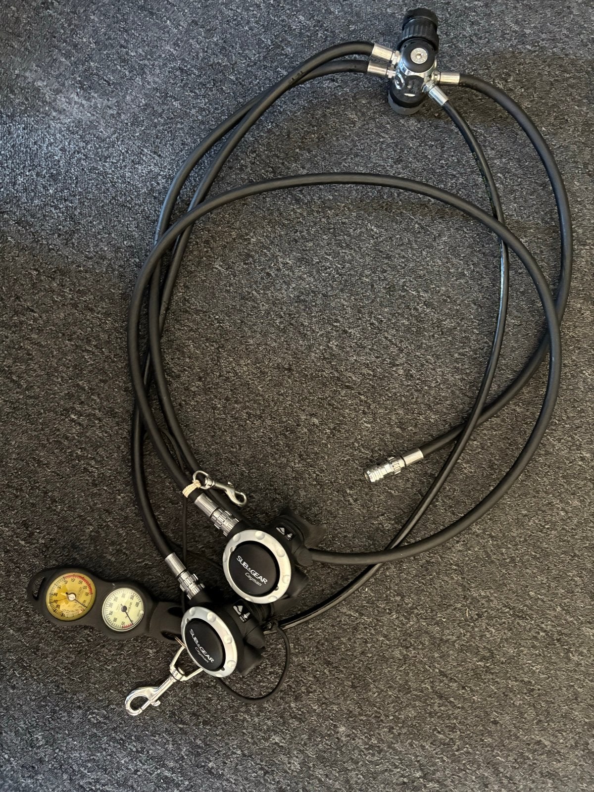 Sub Gear Cayman Automaten set met manometer en kompas, Watersport en Boten, Ophalen, Gebruikt, Overige typen