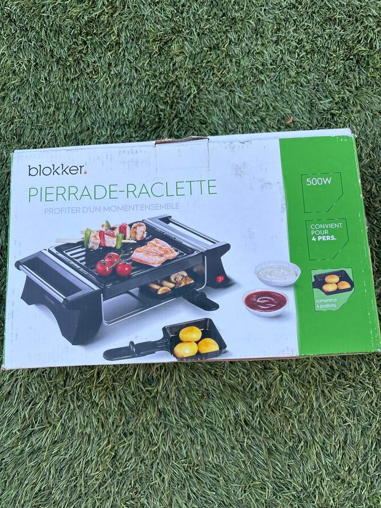 Blokker Pierrade-Raclette 500W - Voor 4 personen, Ophalen of Verzenden, Zo goed als nieuw, Minder dan 4 personen