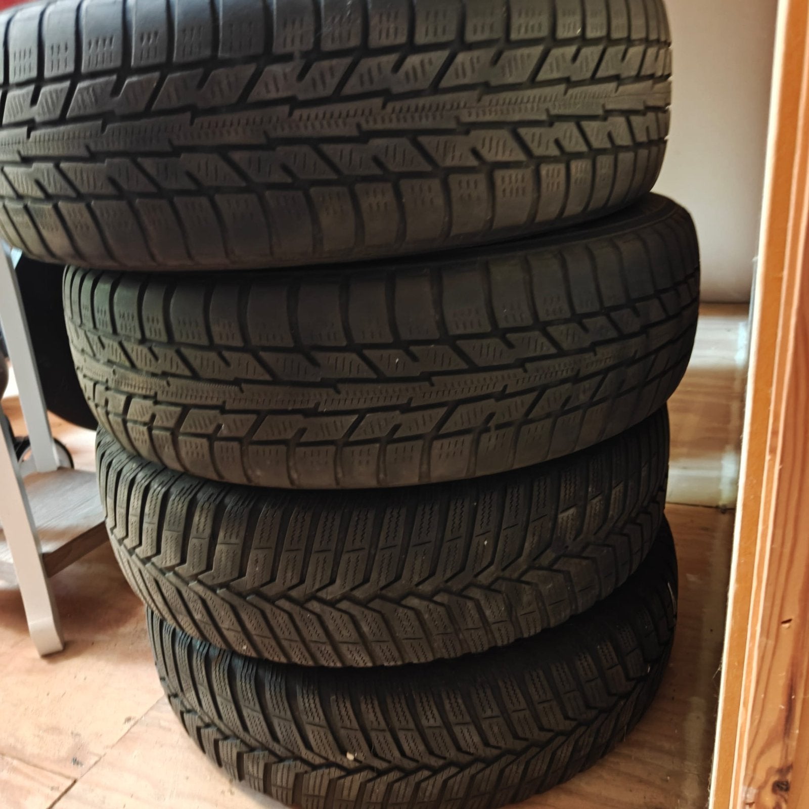 Set winterbanden op stalen velg., Ophalen, Gebruikt
