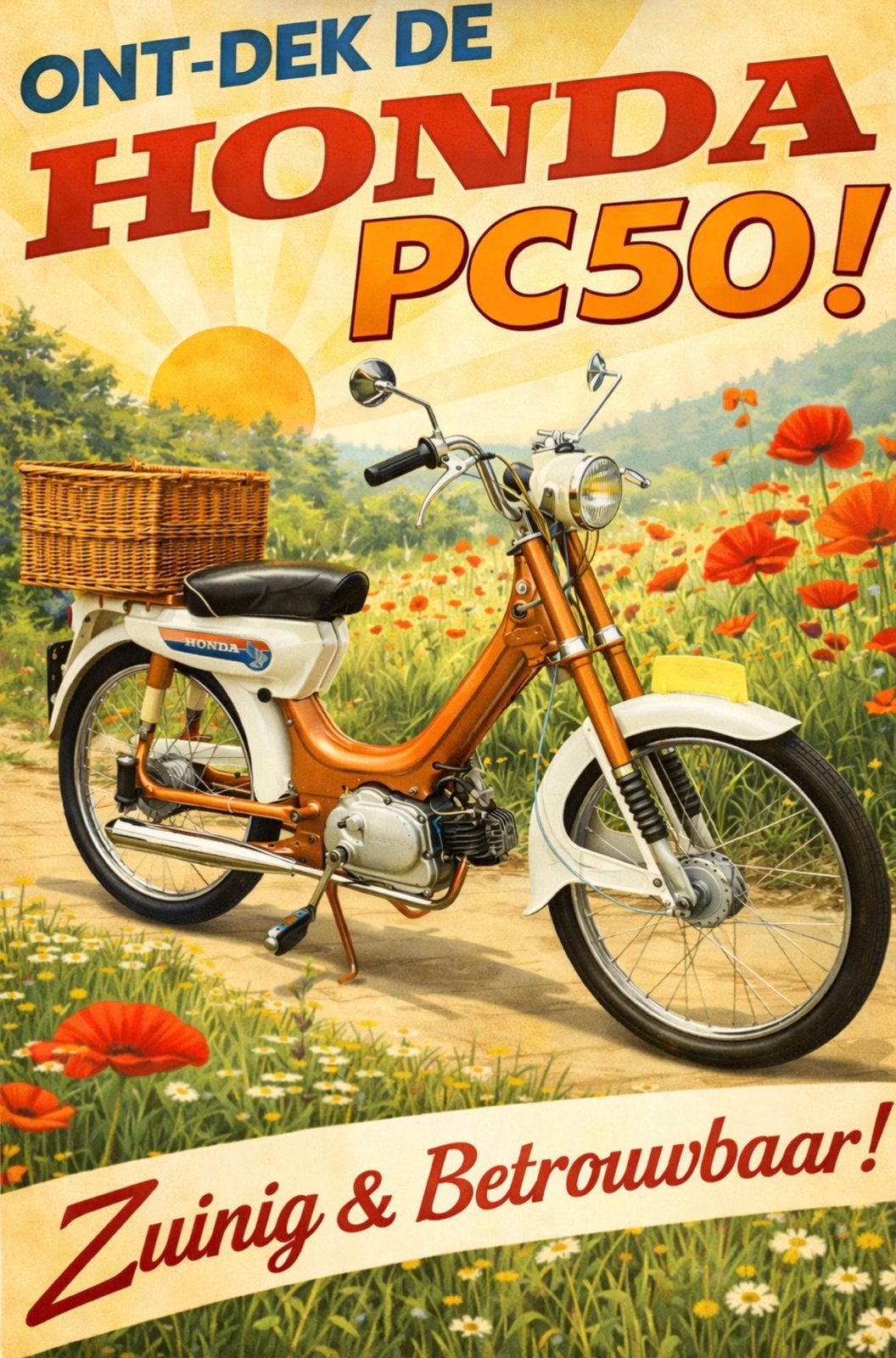 Perfecte Honda PC50 K1 1971 4takt, Ophalen, Gebruikt, Overige modellen, Maximaal 45 km/u