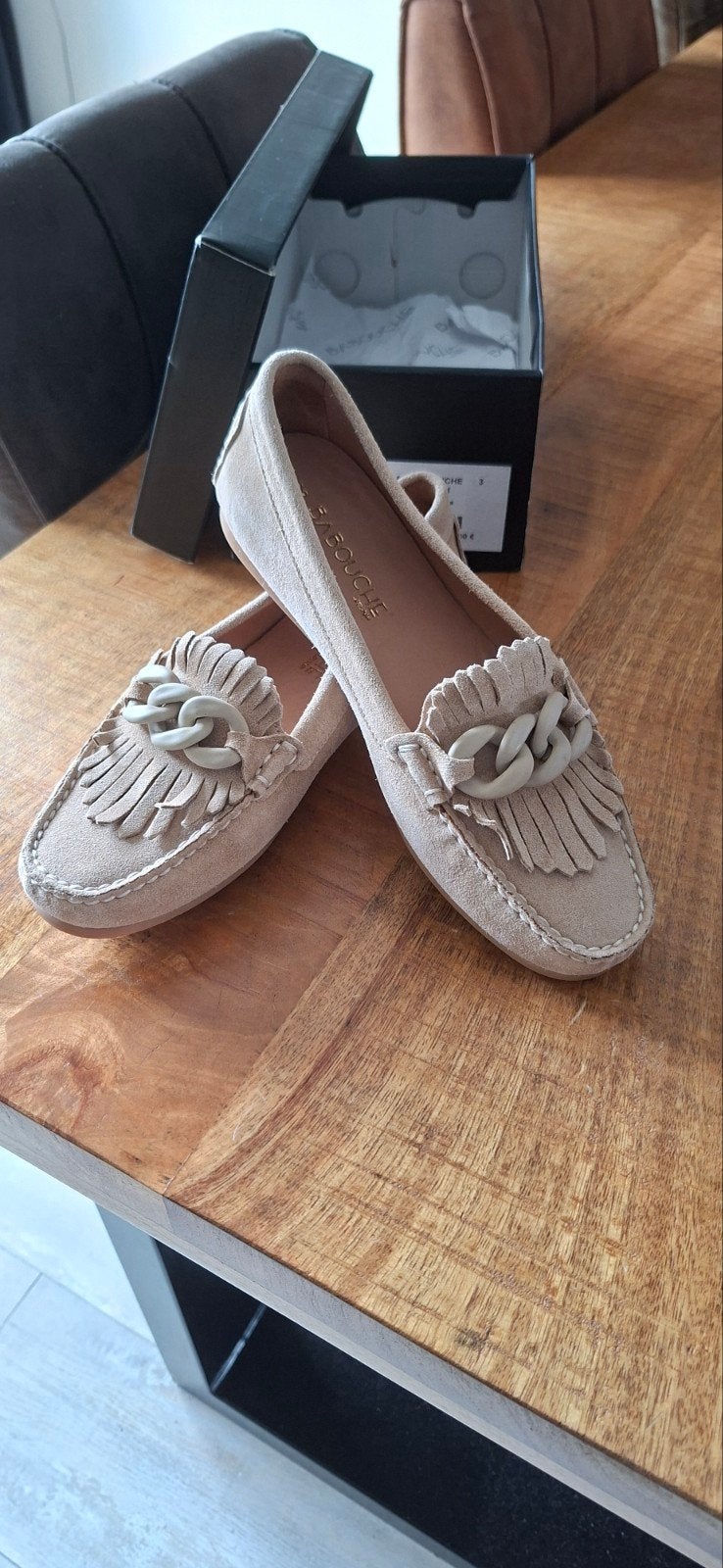 Babouche loafers beige suède maat 38, Nieuw, Ophalen of Verzenden, Babouche, Instappers