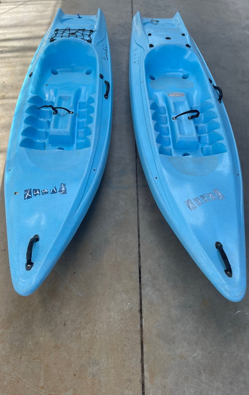 2x Rainbow Funny kano kayak sit on top, Ophalen, Gebruikt, Eén persoon, Met peddels
