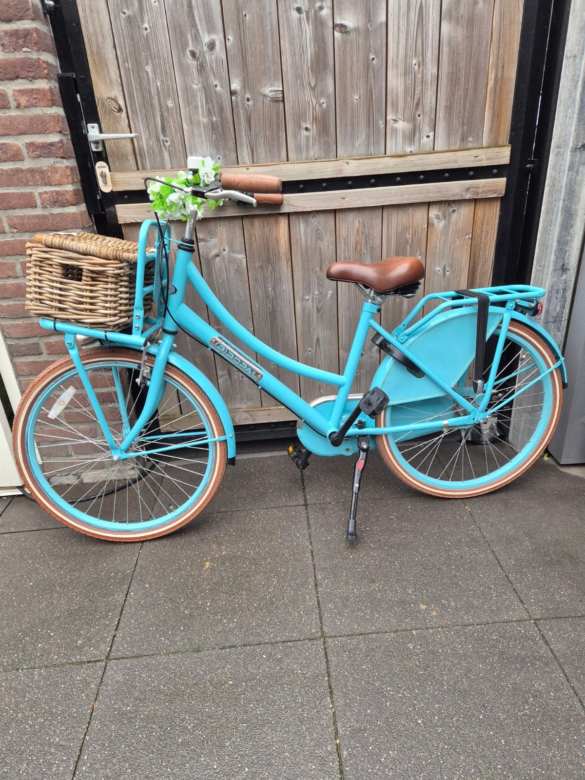 Popal Transportfiets 24 inch – Turquoise Inclusief mandje, Ophalen, Terugtraprem, 24 inch, Popal transport fiets
