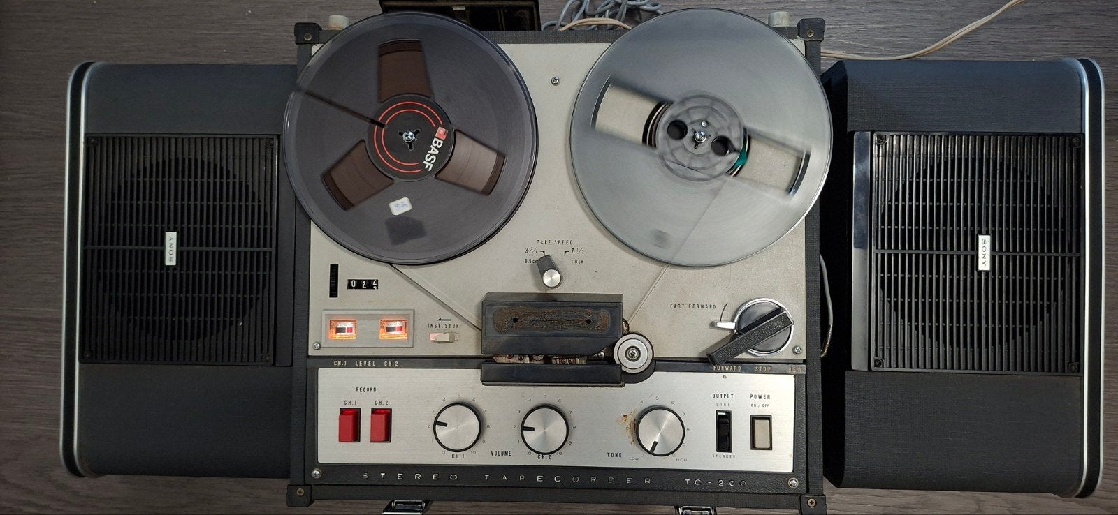 Sony TC-200 Bandrecorder met originele boxen, Ophalen of Verzenden, Bandrecorder, Met banden