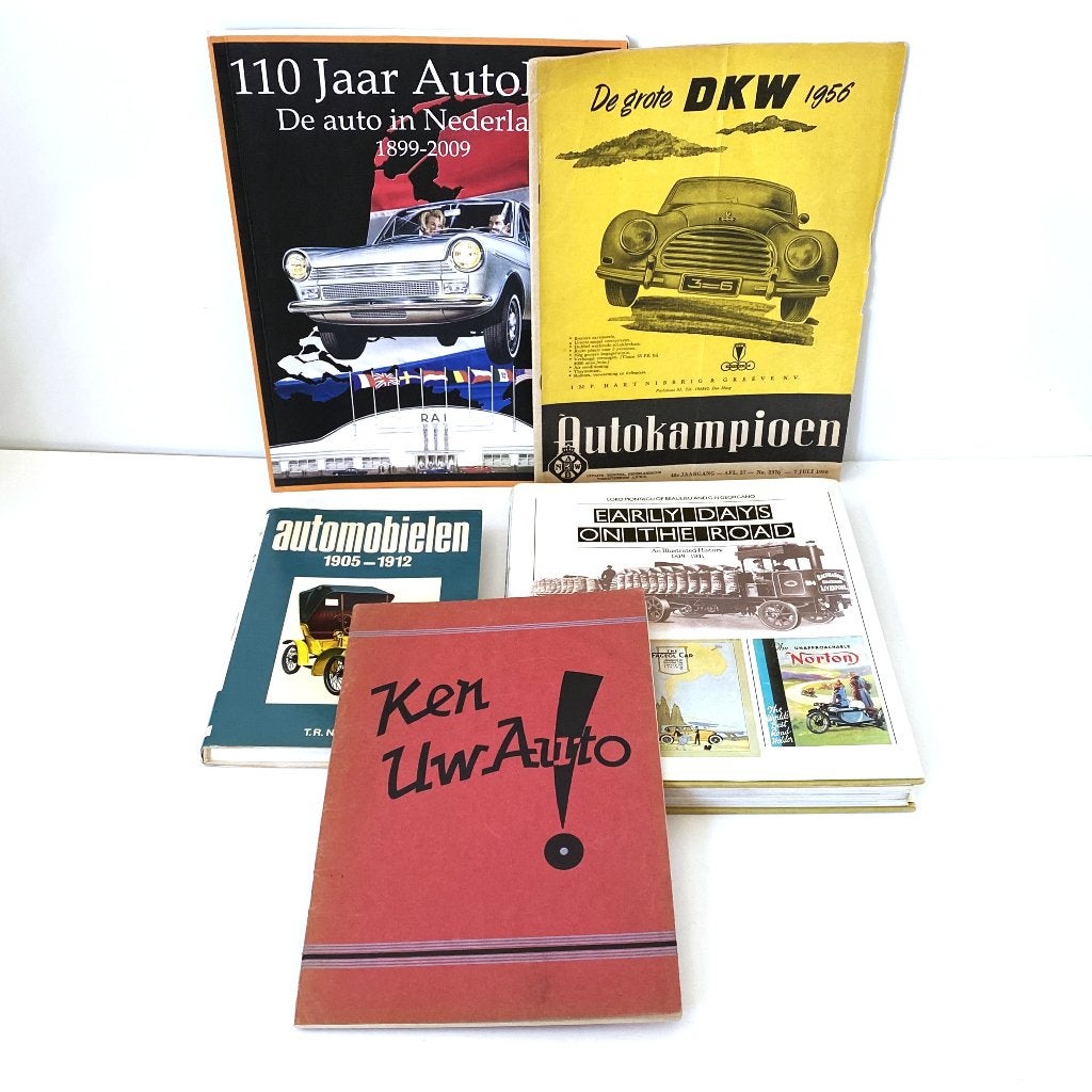 Verzameling autoboeken met 5 items., Verzenden, Gelezen, Algemeen