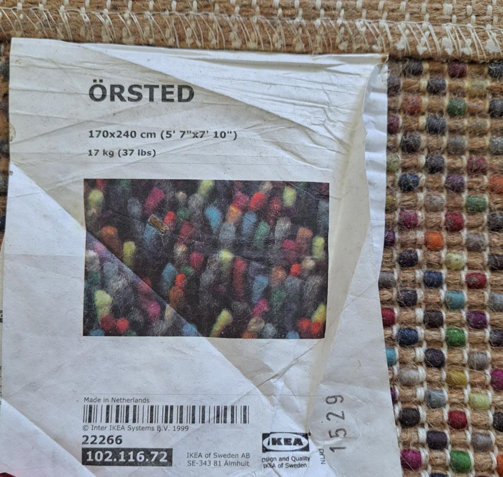 Kleurrijk IKEA ÖRSTED Vloerkleed 170x240 cm, Huis en Inrichting, Gebruikt, 150 tot 200 cm, 200 cm of meer, Ophalen of Verzenden