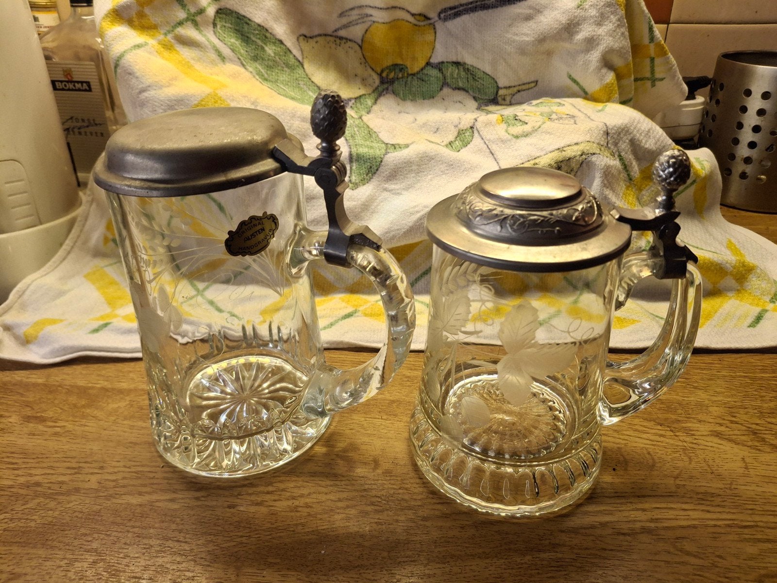 Set van 2 Vintage Bierpullen met Metalen Deksel, Antiek en Kunst, Ophalen of Verzenden