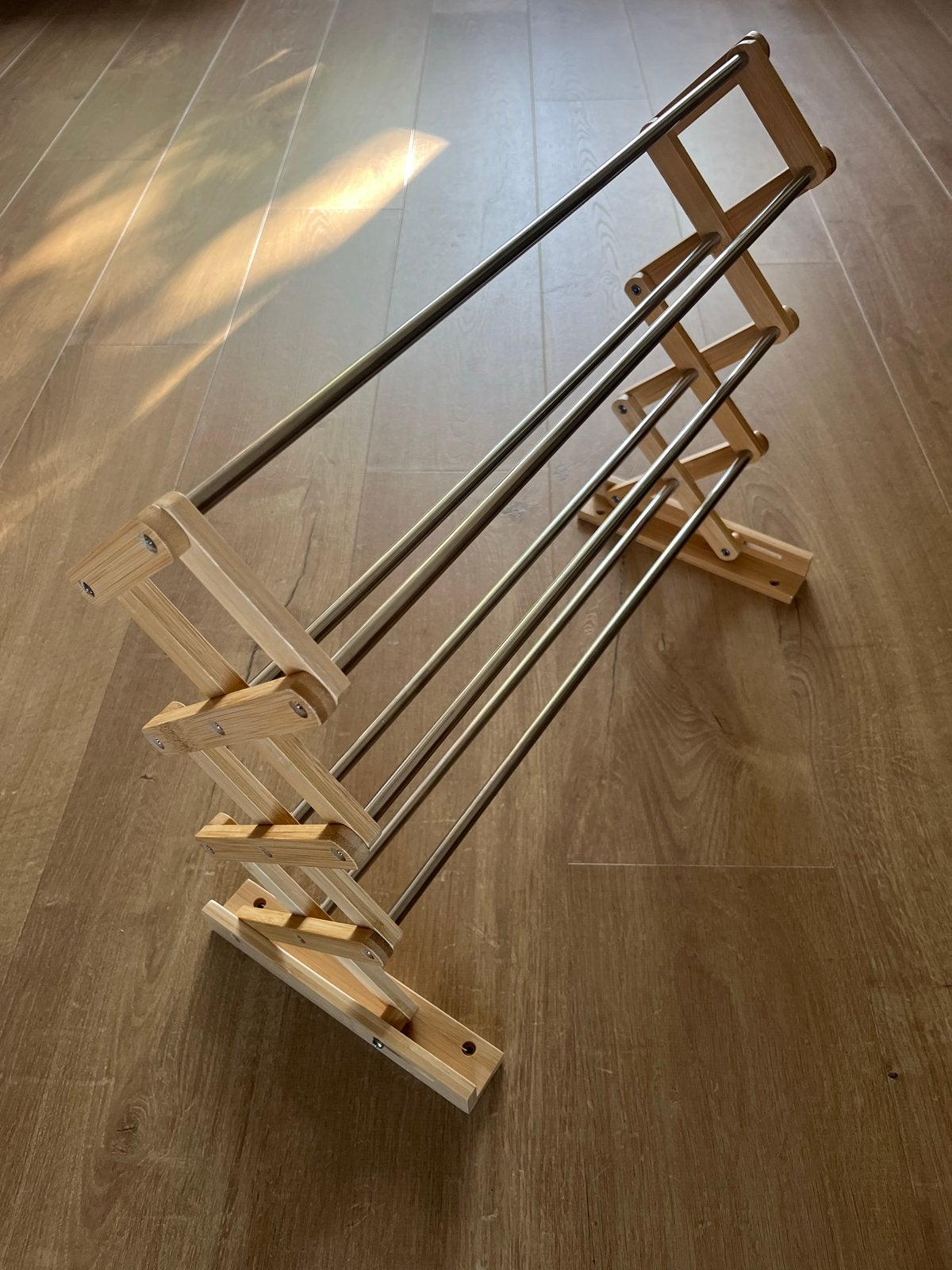 Houten uitschuifbaar wasrek/kledingrek voor aan de muur, Tuin en Terras, Ophalen, Nieuw, Wasrek