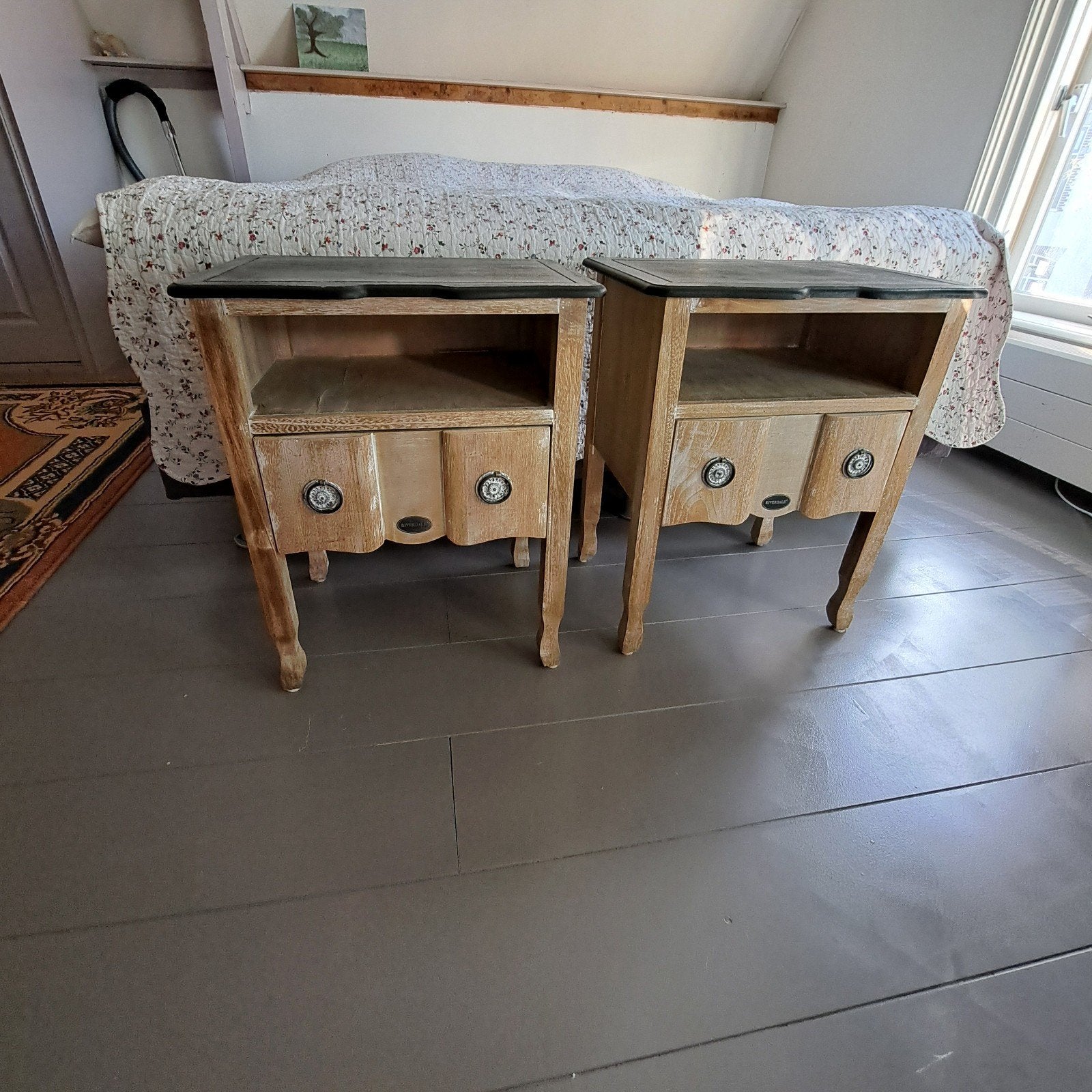 Set van 2 nachtkastjes van hout 35x50x62 dxbxh, Gebruikt, Minder dan 45 cm, Hout, 55 tot 70 cm